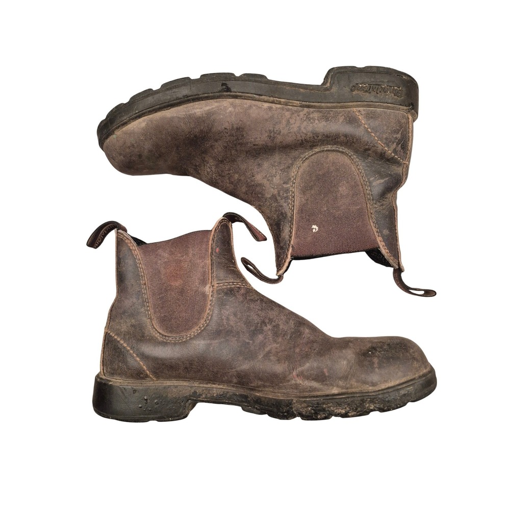 Blundstone Mens Brown Leather Chelsea Boots Pull On Work Boots Lug Sole Sz 7 US